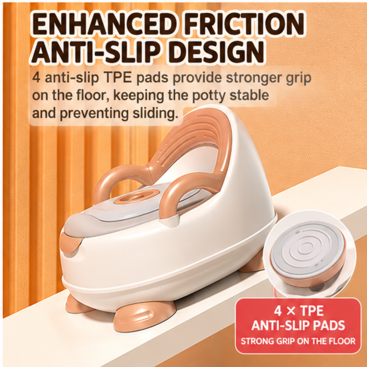 Toddler Potty Training Chair with Backrest & Handles – Portable Kids Toilet with Splash Guard, Removable Bowl & Anti-Slip Base