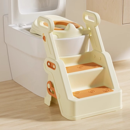 Toddler Potty Training Seat with Ladder – 2 Step Toilet Trainer with Handles, Non-Slip Steps & Cushioned Seat for Kids