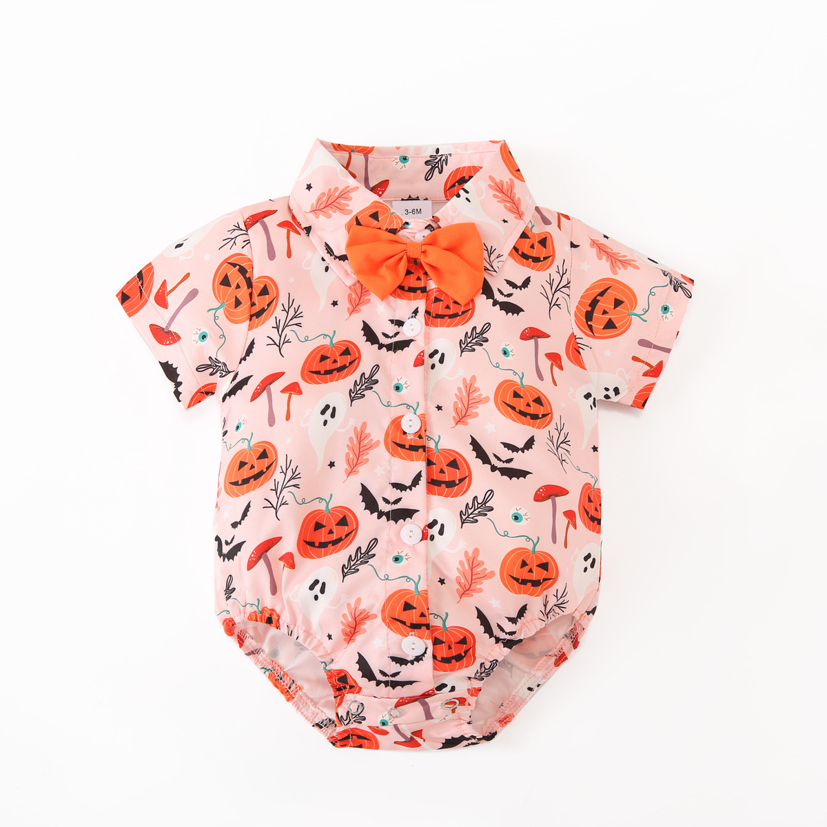 Halloween and Christmas Baby Romper Triangle Bodysuit Short-Sleeved Romper Gentleman Bow Tie