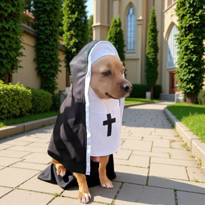 Pet Clothes Halloween Funny and Quirky Dog Transformation Costumes Halloween Nun Costumes Custom Pet Apparel