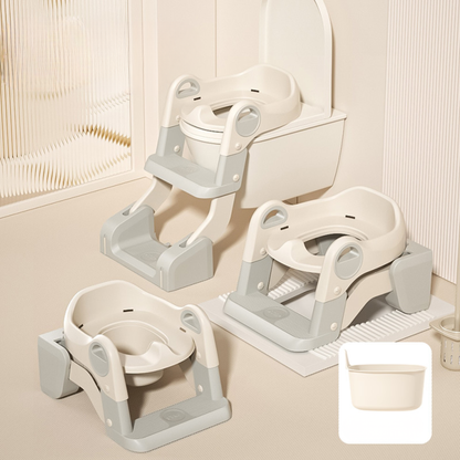 2-in-1 Toddler Potty Training Seat with Step Stool – Foldable Toilet Ladder with Handles & Non-Slip Steps