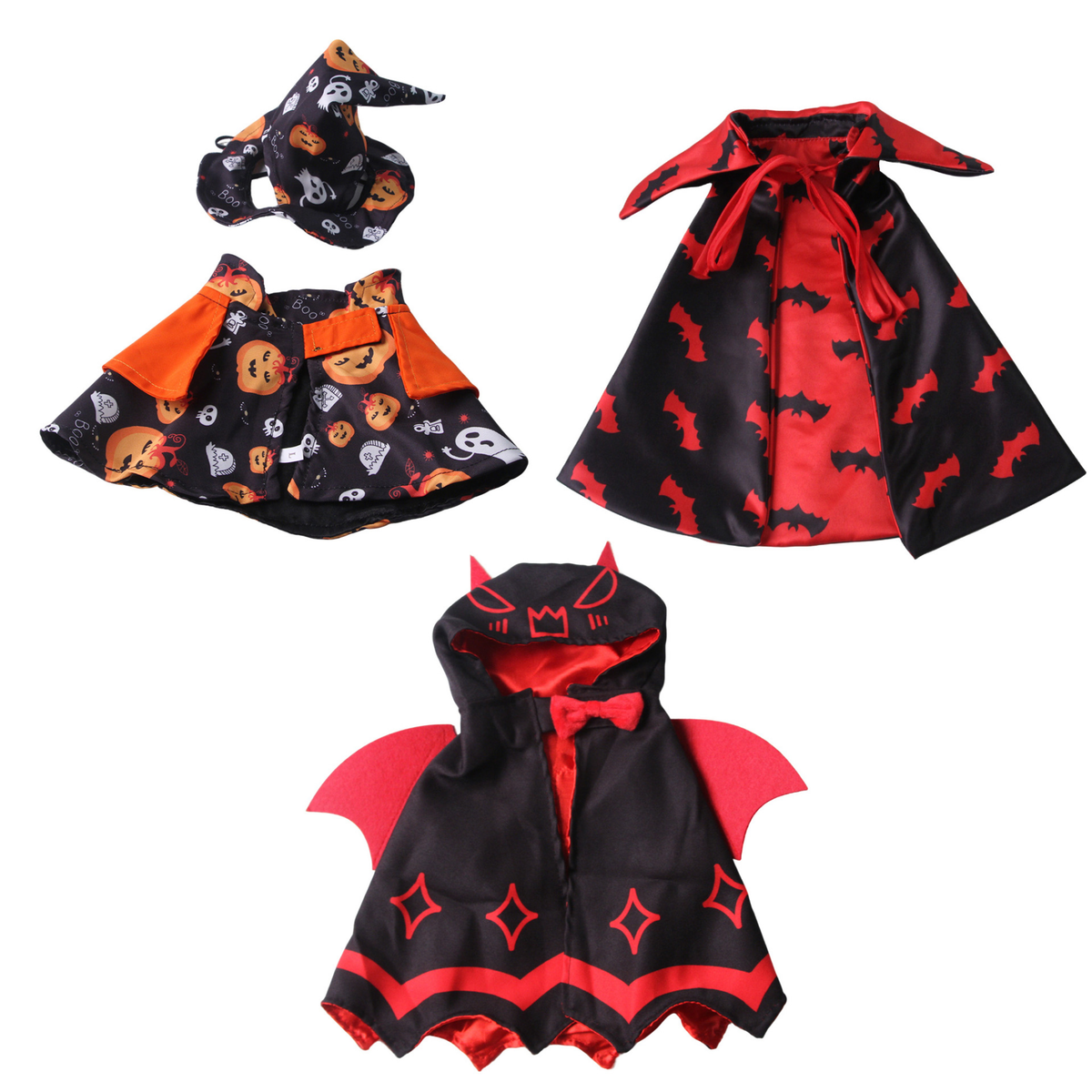 Halloween Pet Costumes Cat Pumpkin Cape Wizard Hat Set Dog Pet Supplies