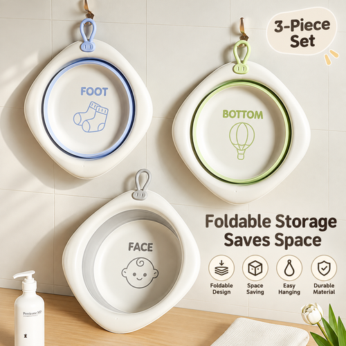 3-Piece Baby Foldable Wash Basin Set – Face, Foot & Bottom Care