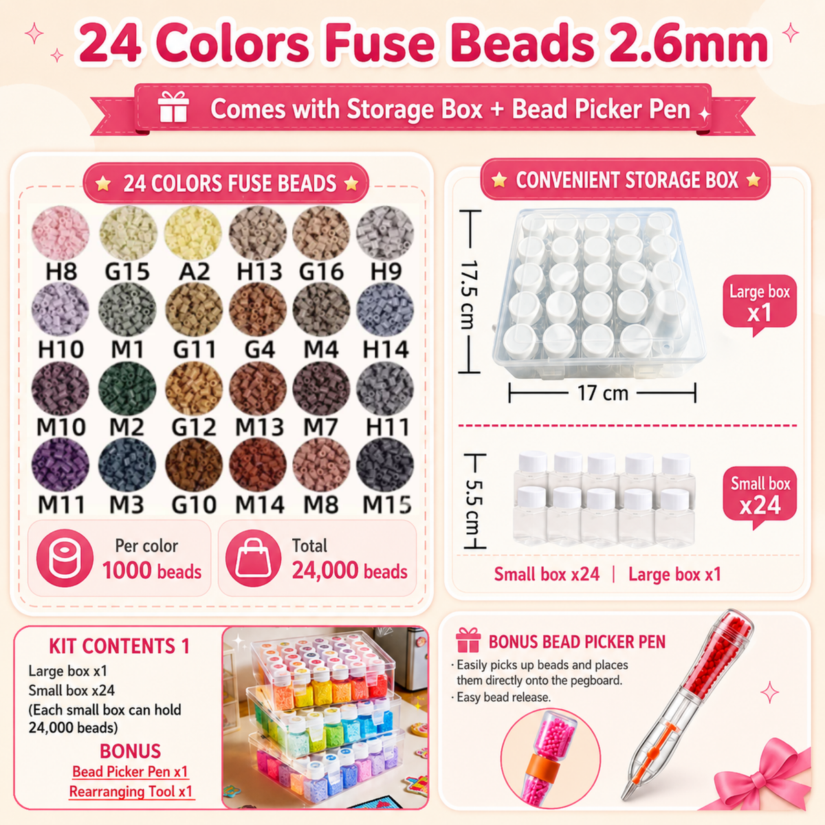2.6mm DIY Perler Beads – Complete Set with Iron, Pegboards, Ironing Paper & Creative Craft Toys