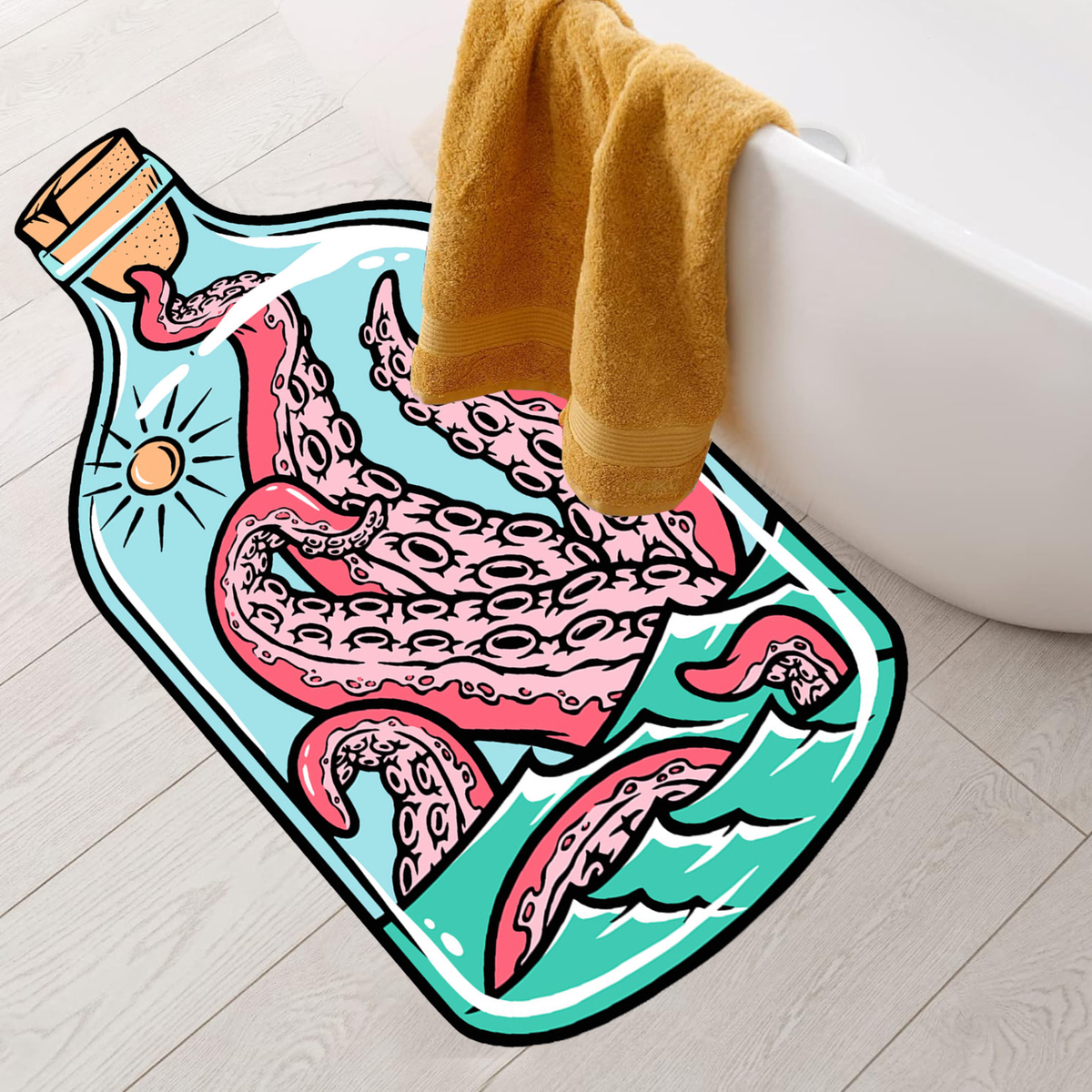 Halloween Cashmere Bathroom Door Mat Valentine's Day Non-Slip Foot Mat, Funny Lips Halloween Gift Home Decor