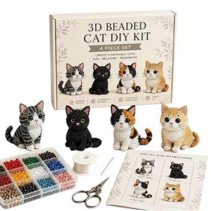 DIY Beaded Animal Kit, 3D Mini Pet Bead Keychain Making Kit, Handmade Bead Art Craft Kit, Cute Animal Jewelry & Creative DIY Craft