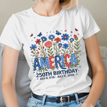 America 250th Birthday Wildflower T-Shirt -TSP250A008