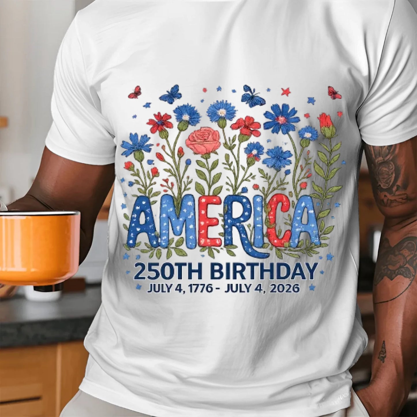 America 250th Birthday Wildflower T-Shirt -TSP250A008