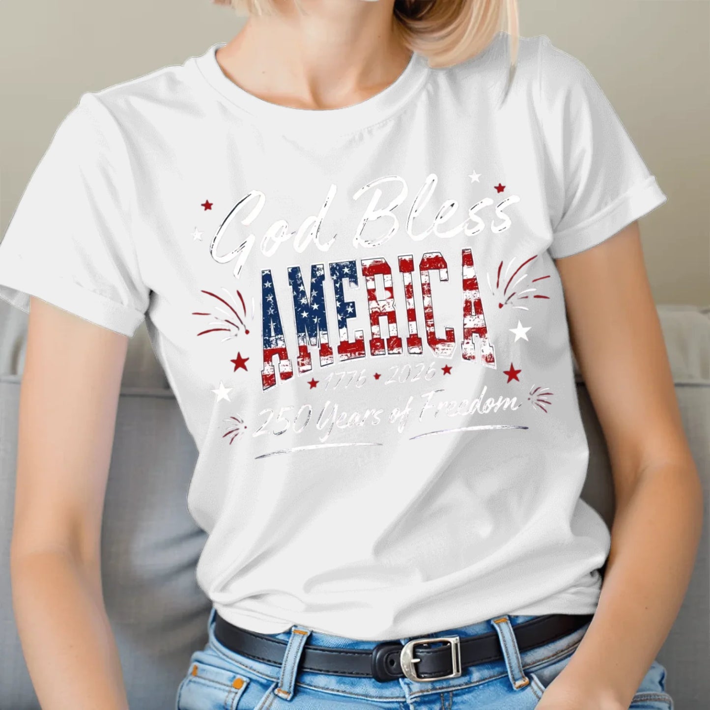 America 250 Years Floral Flag T-Shirt - TSP250A011