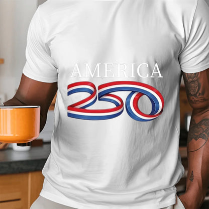 America 250 Ribbon Patriotic T-Shirt - TSP250A015