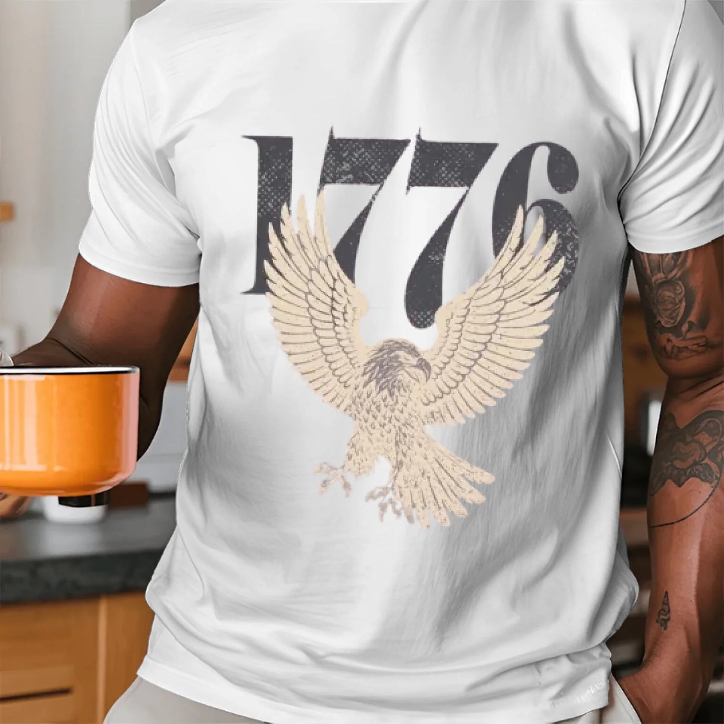 Vintage 1776 USA Bald Eagle Patriotic T-Shirt -TSP250A019