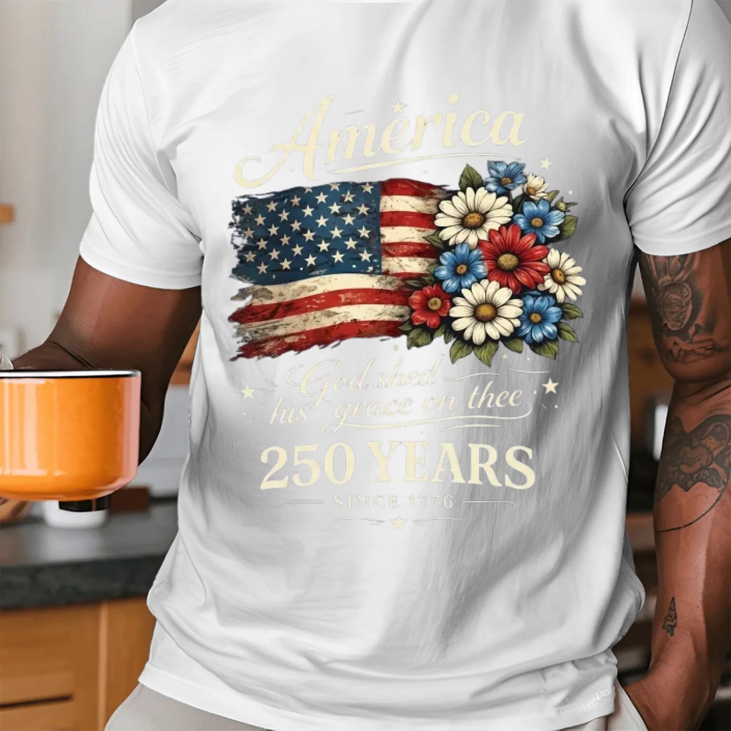America 250 Years Daisy Flag Vintage T-Shirt -TSP250A027