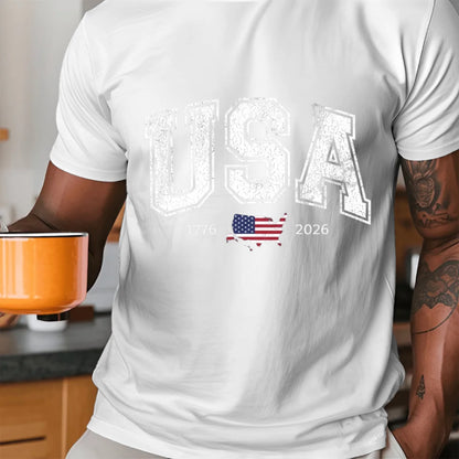 Vintage USA Varsity Block Letter Patriotic T-Shirt - TSP250A028