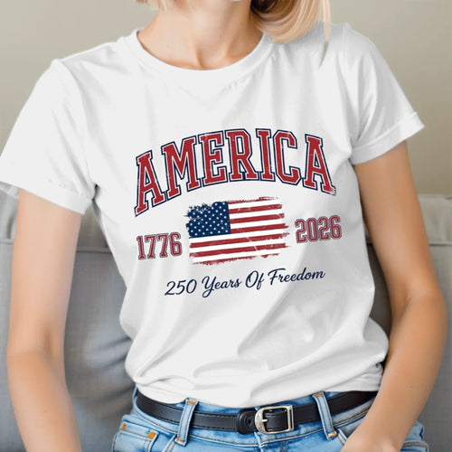 Vintage America Varsity Flag Patriotic T-Shirt -TSP250A029
