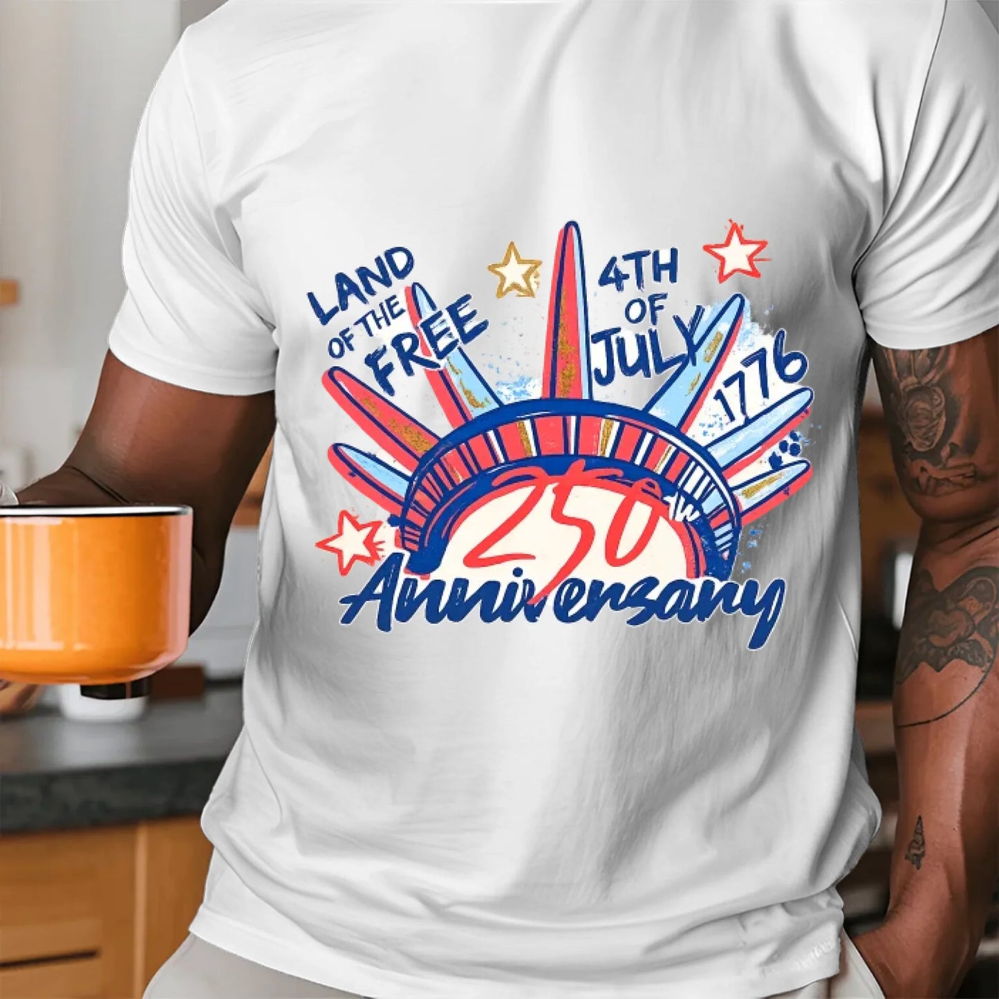 Land of the Free 250th Statue of Liberty Crown Tee - TSP250A051