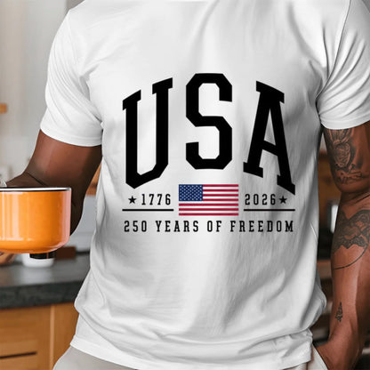 USA Varsity Font 250 Years of Freedom T-Shirt - TSP250A053