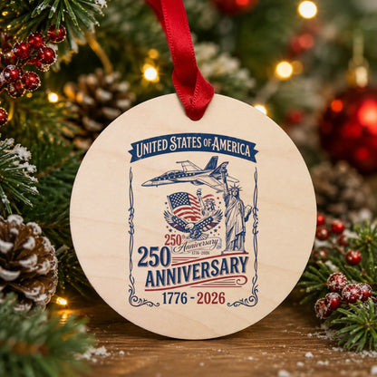 USA 250th Anniversary Ornament Statue of Liberty Jet Eagle - SKU018