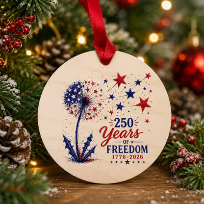 250 Years of Freedom Dandelion Ornament Patriotic Stars Decor - SKU015