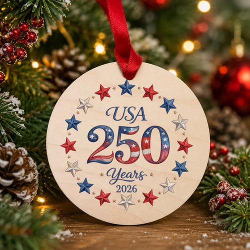 SA 250 Years Patriotic Ornament 2026 American Stars Decor - SKU002
