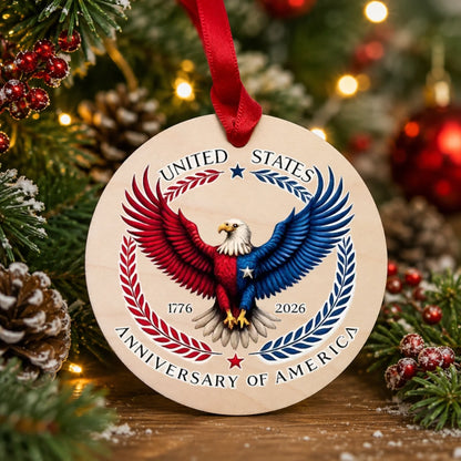 USA 250th Anniversary Ornament United States Bald Eagle 1776 - SKU001