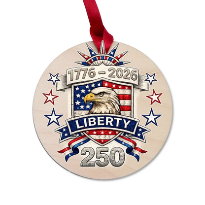 Liberty 250 Years Patriotic Ornament 1776 2026 US Bald Eagle SKU003
