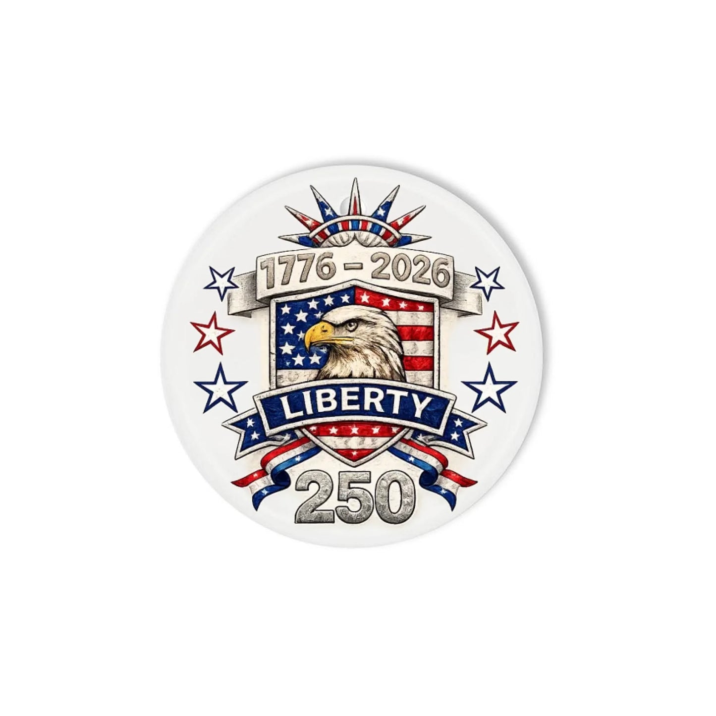 Liberty 250 Years Patriotic Ornament 1776 2026 US Bald Eagle SKU003