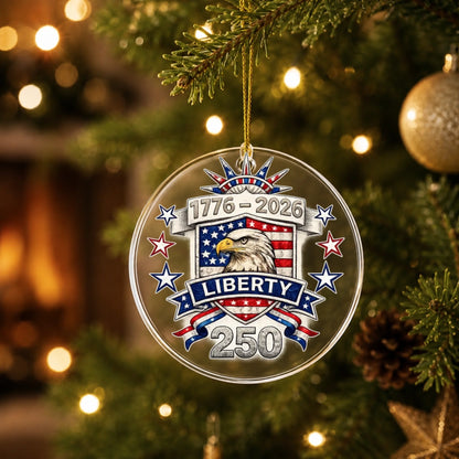 Liberty 250 Years Patriotic Ornament 1776 2026 US Bald Eagle SKU003