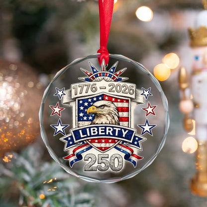 Liberty 250 Years Patriotic Ornament 1776 2026 US Bald Eagle SKU003