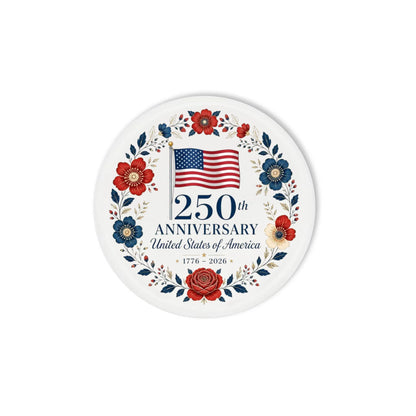USA 250th Anniversary Ornament American Flag Floral Wreath - SKU025