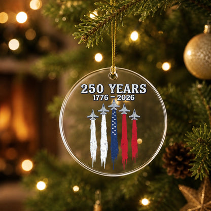 250 Years 1776-2026 Ornament Jet Air Show Smoke Trails- SKU027