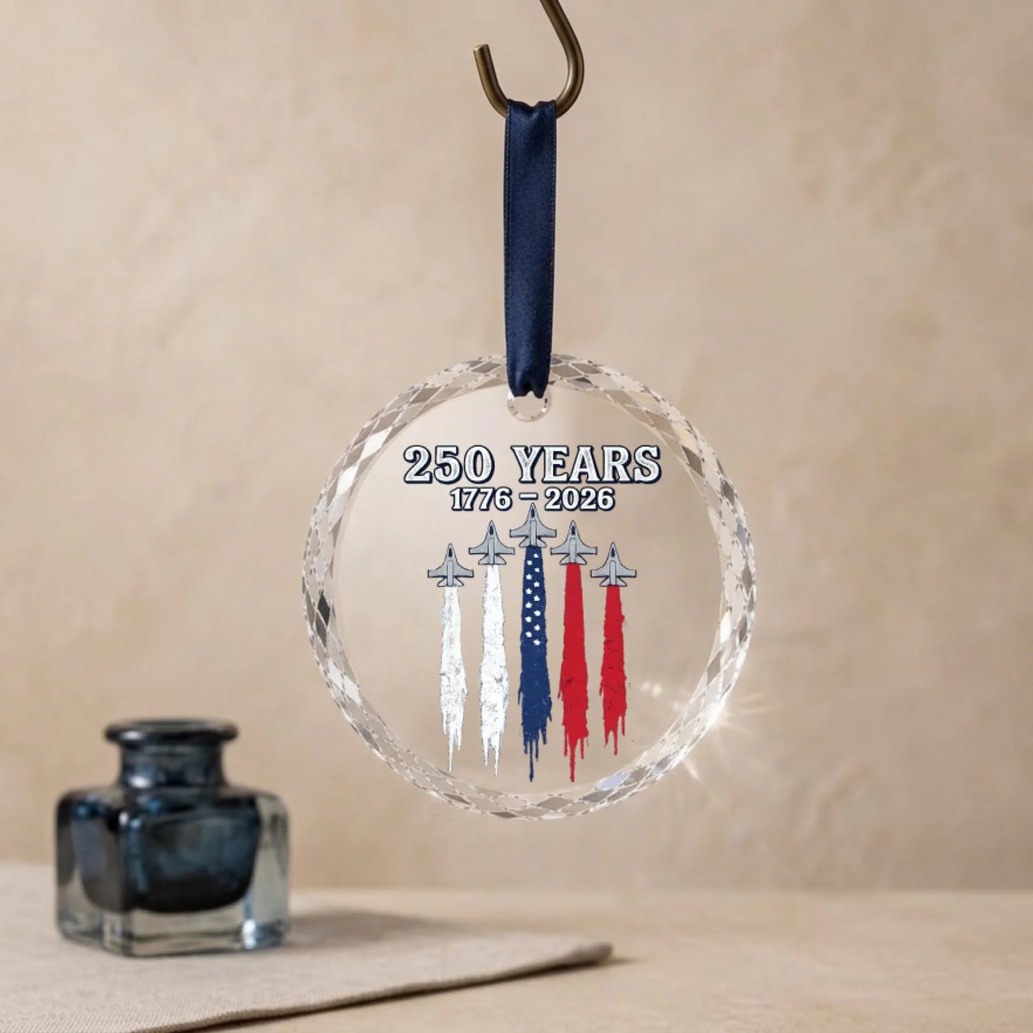 250 Years 1776-2026 Ornament Jet Air Show Smoke Trails- SKU027
