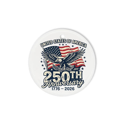 USA 250th Anniversary Vintage Ornament Bald Eagle US Flag - SKU025