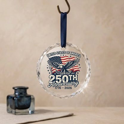 USA 250th Anniversary Vintage Ornament Bald Eagle US Flag - SKU025