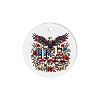 USA 250 Years of Freedom Ornament Bald Eagle Patriotic Decor - SKU026