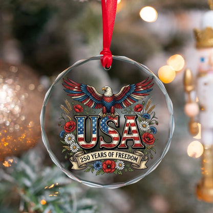 USA 250 Years of Freedom Ornament Bald Eagle Patriotic Decor - SKU026