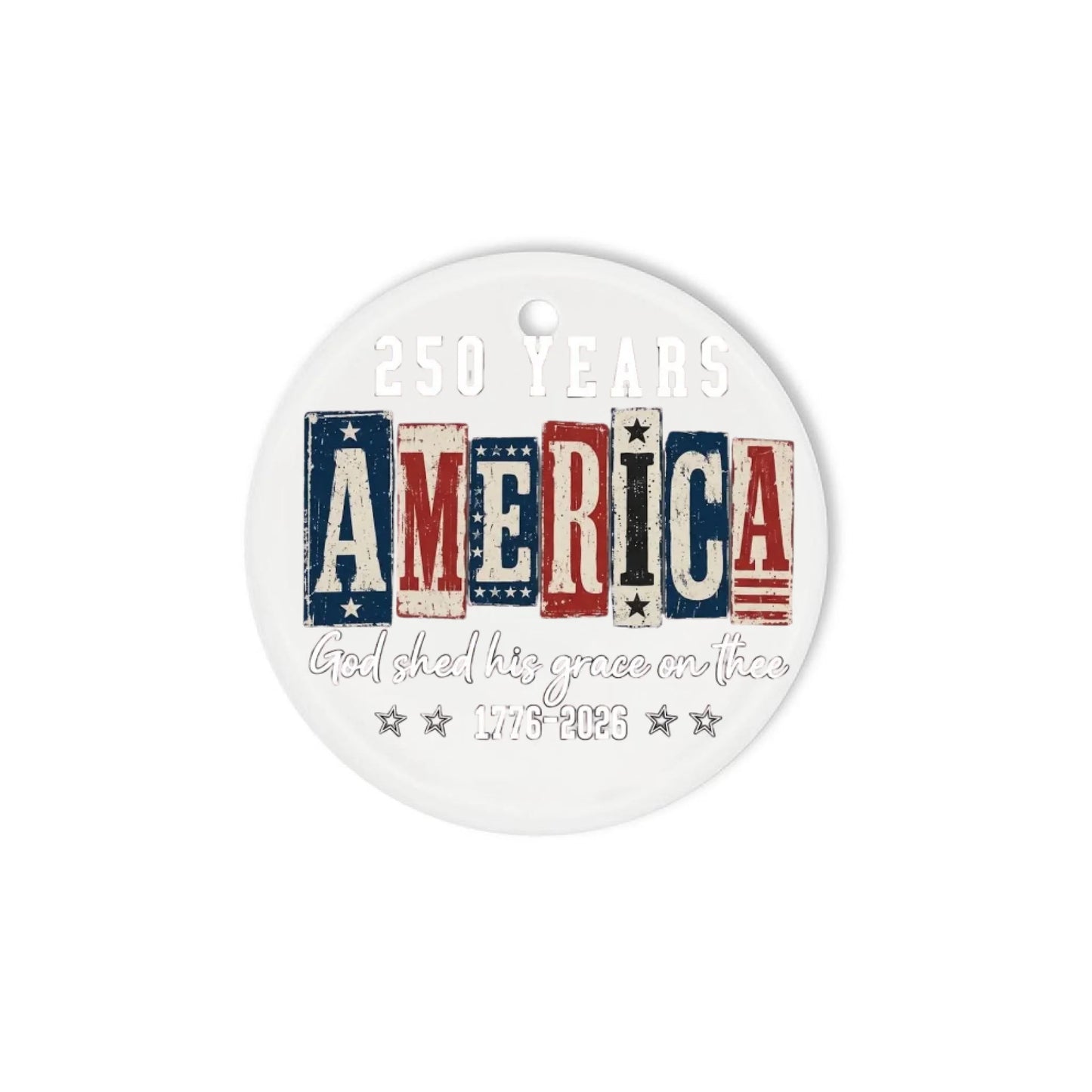 USA 250 Years God Shed His Grace On Thee Ornament Wood Blocks - SKU023