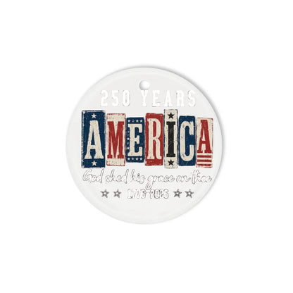USA 250 Years God Shed His Grace On Thee Ornament Wood Blocks - SKU023