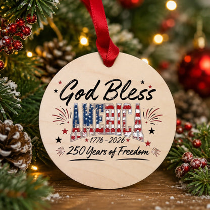 God Bless America 250 Years of Freedom Ornament Fireworks - SKU021