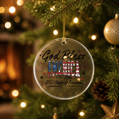 God Bless America 250 Years of Freedom Ornament Fireworks - SKU021