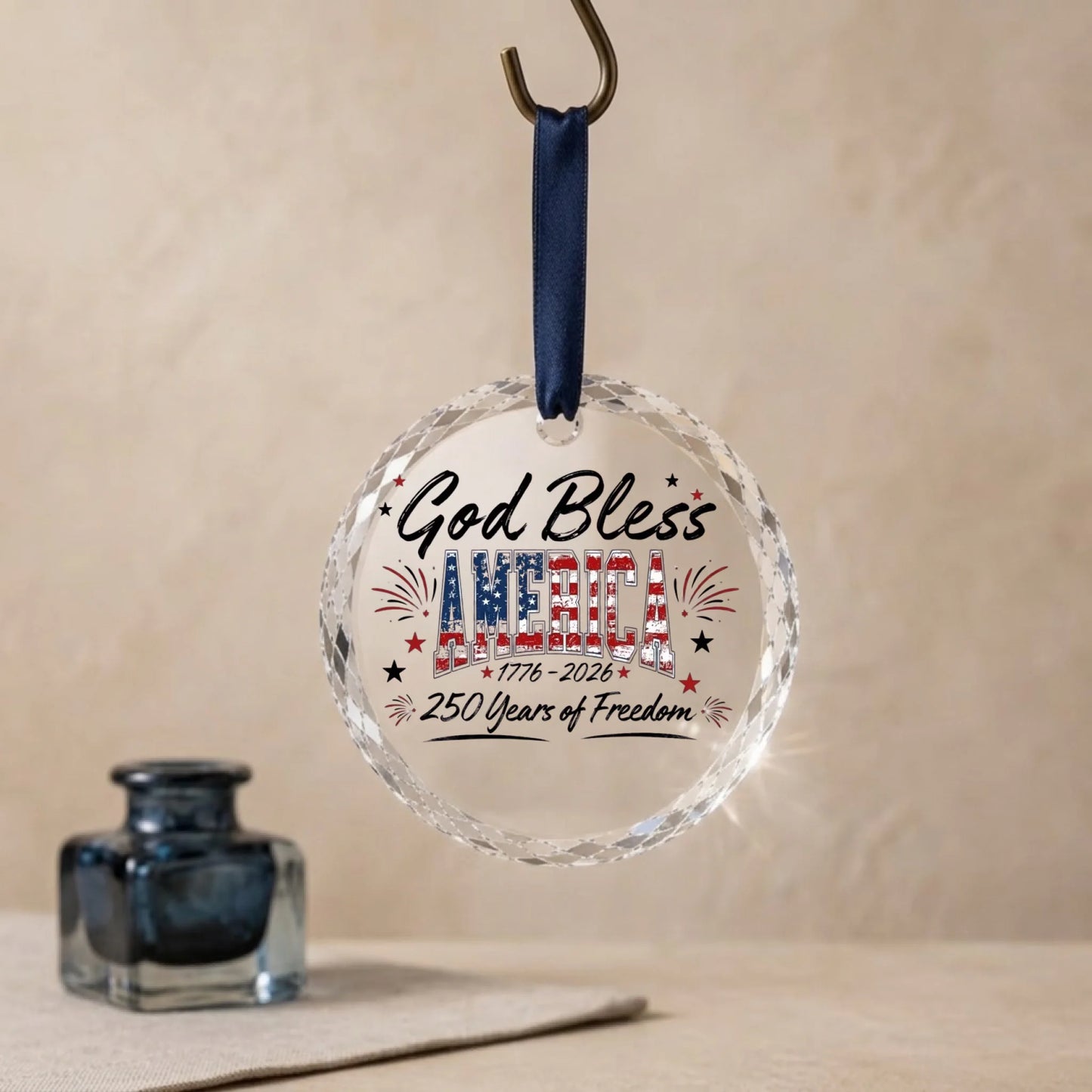 God Bless America 250 Years of Freedom Ornament Fireworks - SKU021