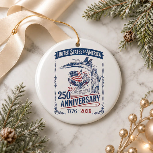 USA 250th Anniversary Ornament Statue of Liberty Jet Eagle - SKU018