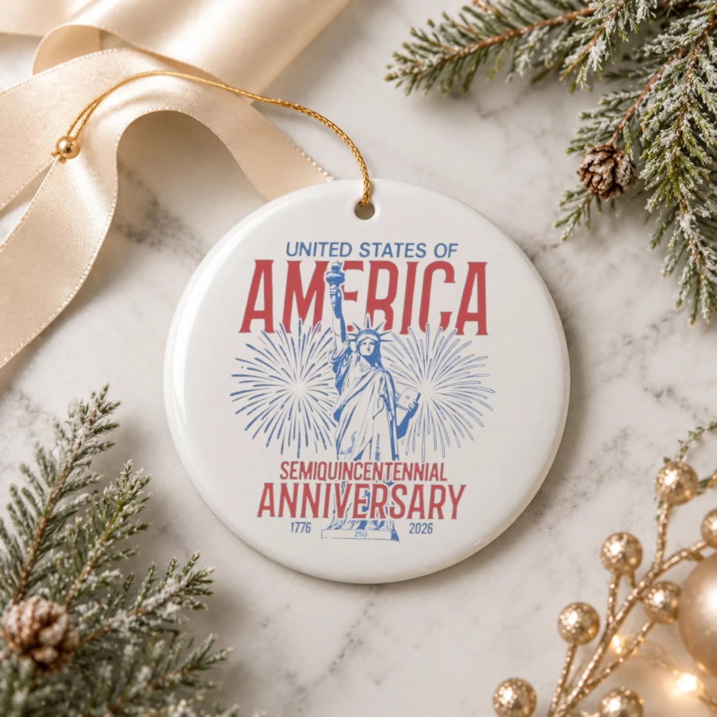 United States of America Semiquincentennial Anniversary Ornament - SKU016