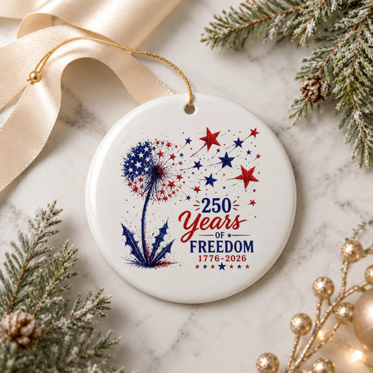 250 Years of Freedom Dandelion Ornament Patriotic Stars Decor - SKU015