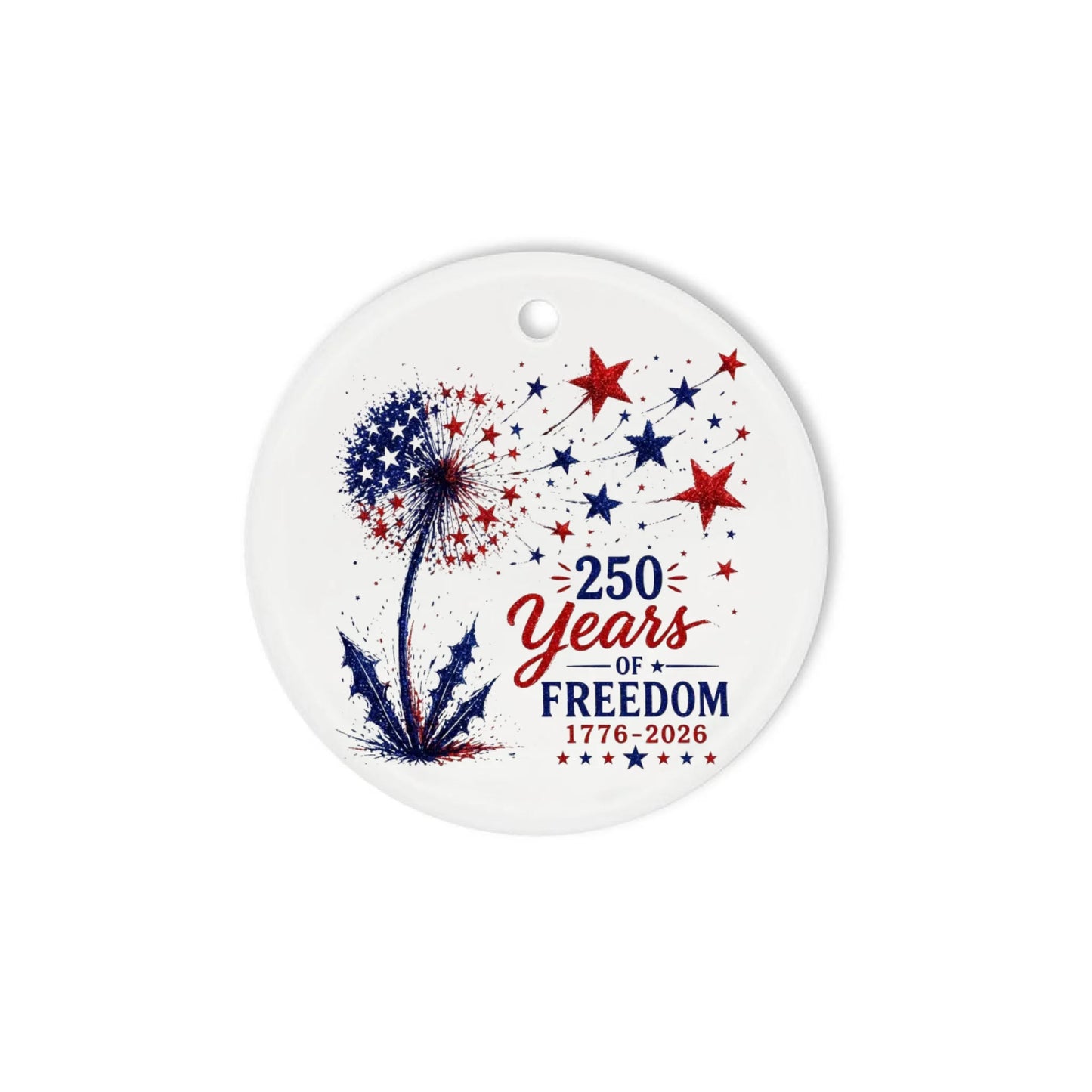 250 Years of Freedom Dandelion Ornament Patriotic Stars Decor - SKU015