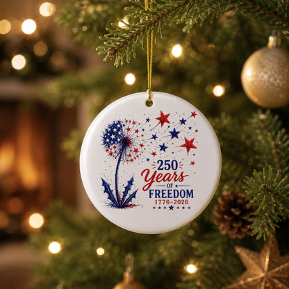 250 Years of Freedom Dandelion Ornament Patriotic Stars Decor - SKU015