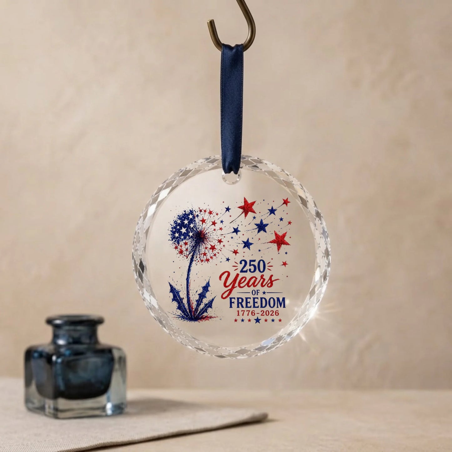 250 Years of Freedom Dandelion Ornament Patriotic Stars Decor - SKU015