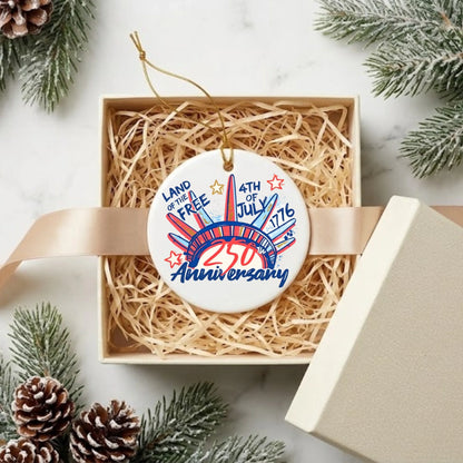 4th of July 250th Anniversary Ornament Statue of Liberty USA -SKU007
