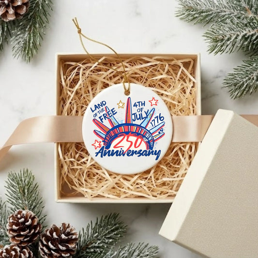 4th of July 250th Anniversary Ornament Statue of Liberty USA -SKU007