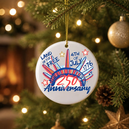4th of July 250th Anniversary Ornament Statue of Liberty USA -SKU007