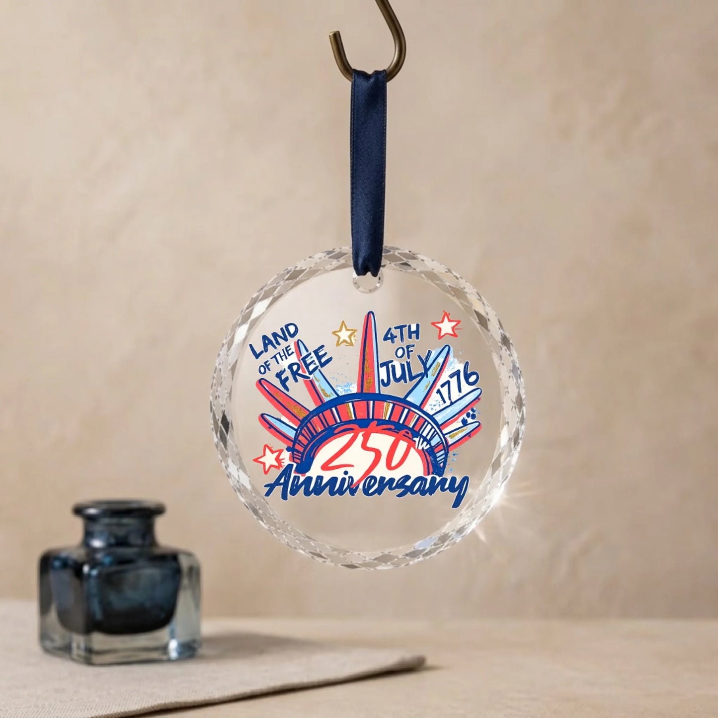 4th of July 250th Anniversary Ornament Statue of Liberty USA -SKU007